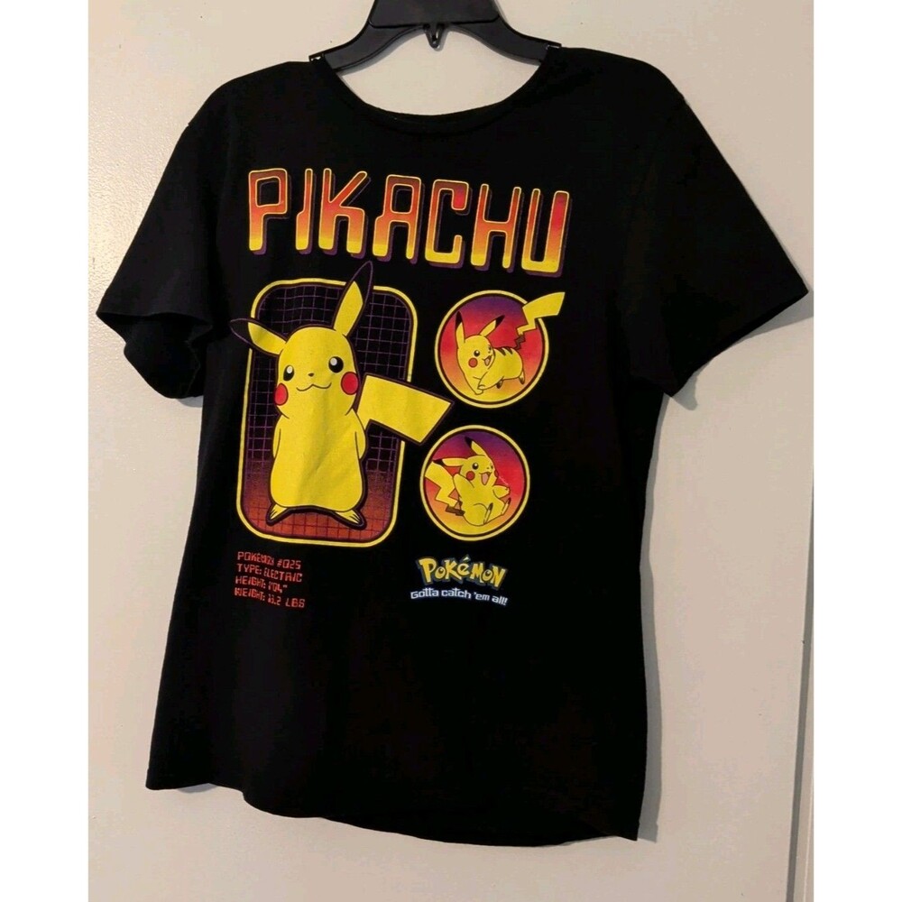Pokemon Adult T-Shirt - Pikachu Yellow Black Size Medium 38/40